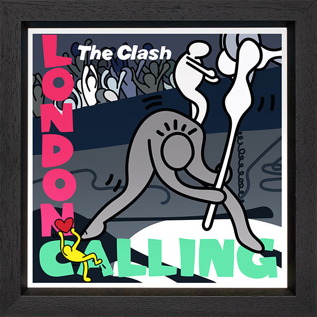london calling print framed in black by artist tboy