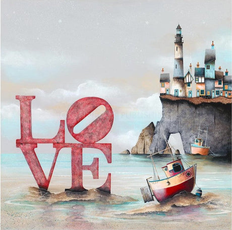 love is print on board by artist gary walton