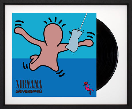 nevermind album cover with vinyl record framed by artist tboy
