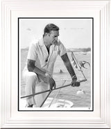 on vacation blakc and white print framed in white by artist jj adams