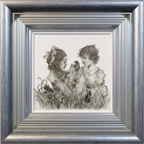 peter and wendy in neverland framed in silver by kerry darlington