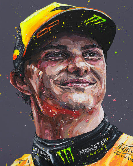 piastri portait mounted print by artist paul oz