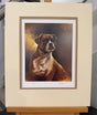 portrait of a boxer mounted print by artist mick cawston