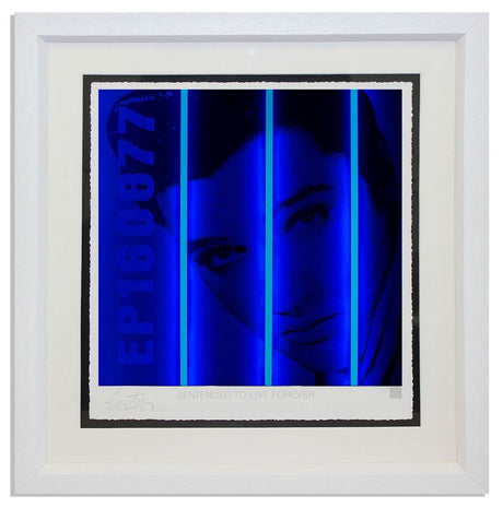 presley print framed in white by artist courty
