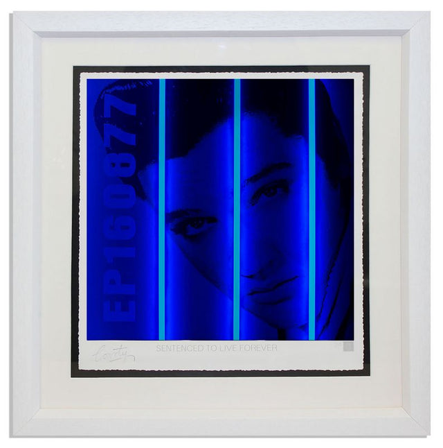 presley print framed in white by artist courty