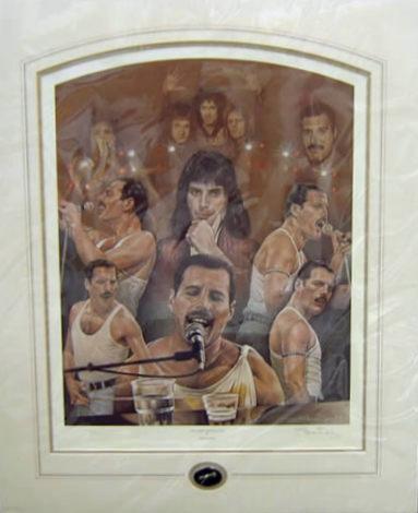 queen freddie mercury the show must go on mounted print by artist stephen doig