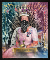 queen of thrones framed original by artist jj adams