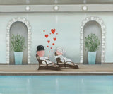 relax you deserve it unframed board only print by artist michael abrams
