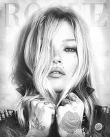 rock star rogue black and white print by artist JJ Adams