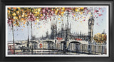 romance on the riverside framed hand embellished giclee print by artist nigel cooke
