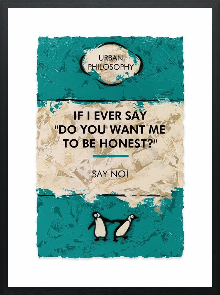 say no framed print by artist hue folk