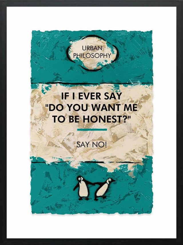 say no framed print by artist hue folk