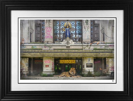 selfridges and co print framed in black by artist jj adams