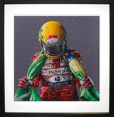 senna flag ii framed print by artist paul oz