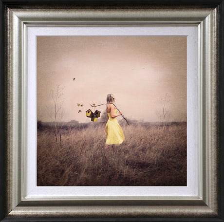 spring in her step framed prnt by artist michelle mackie