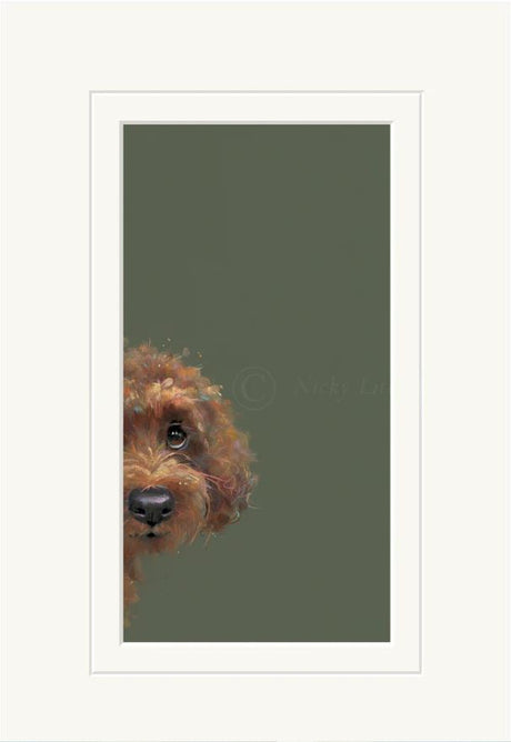 taking a peek mounted print by artist nicky litchfield