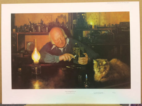 the clock menders cat print by artist david shepherd