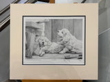 the gardeners mounted print by artist mike sibley