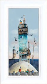 the harabourside boatyard framed print by artist gary walton