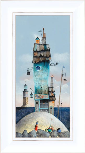 the harabourside boatyard framed print by artist gary walton