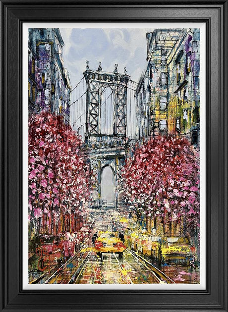 the manhattan span framed original by artist nigel cooke