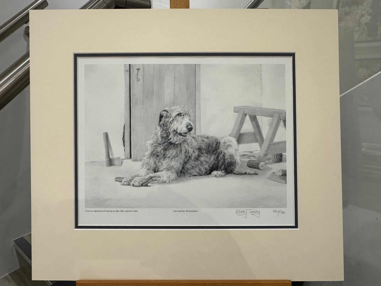 the spinney woodsman mounted print by artist mike sibley