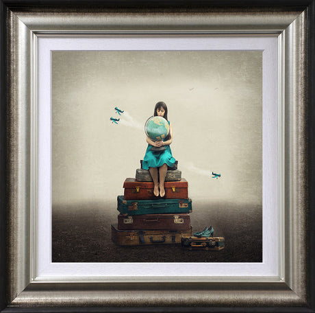 the whole world in her hands framed print by artist michelle mackie