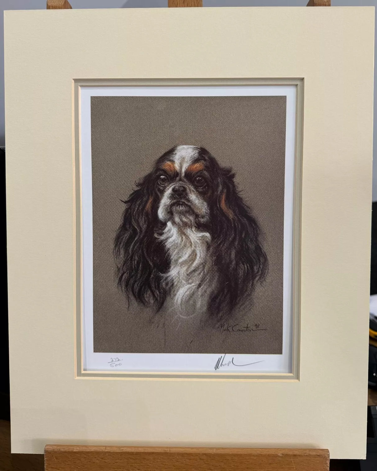 tri colour cavalier mounted print by artist mick cawston