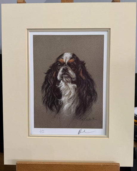 tri colour cavalier mounted print by artist mick cawston