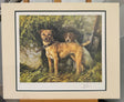 two terriers mounted print by artist mick cawston