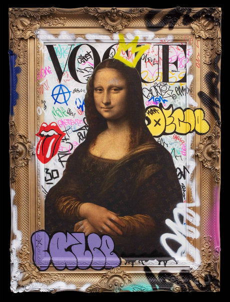 vandalised framed pirint by artist ghost