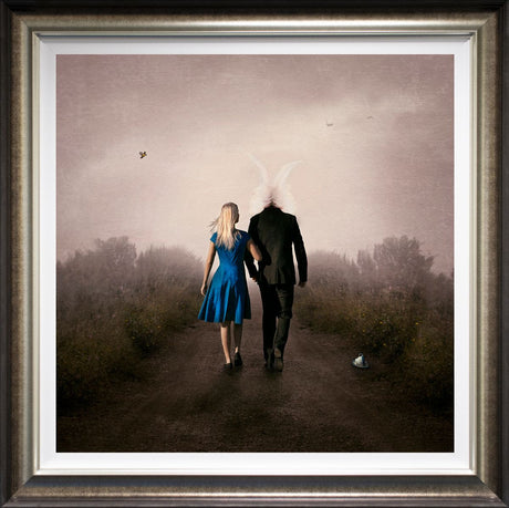 were all mad here deluxe framed print by artist michelle mackie