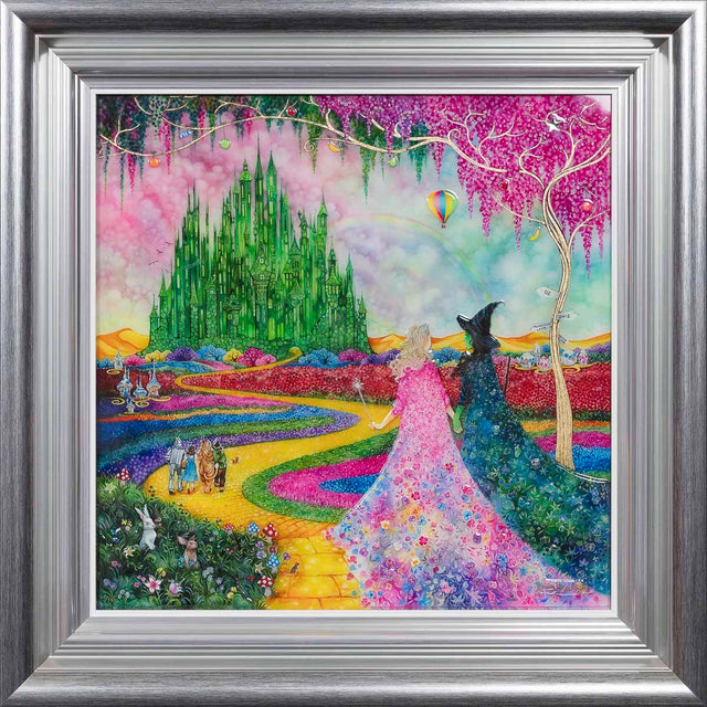 wicked framed in silver and embellished print by artist kerry darlington