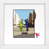 wish you were here print framed in white by artist tboy